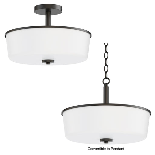 Maxim 5695WTBK Fuller 3 Light Semi Flush/Pendant Convertible | Black