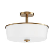 Maxim 5695WTNAB Fuller 3 Light Semi Flush/Pendant Convertible | Natural Aged Brass