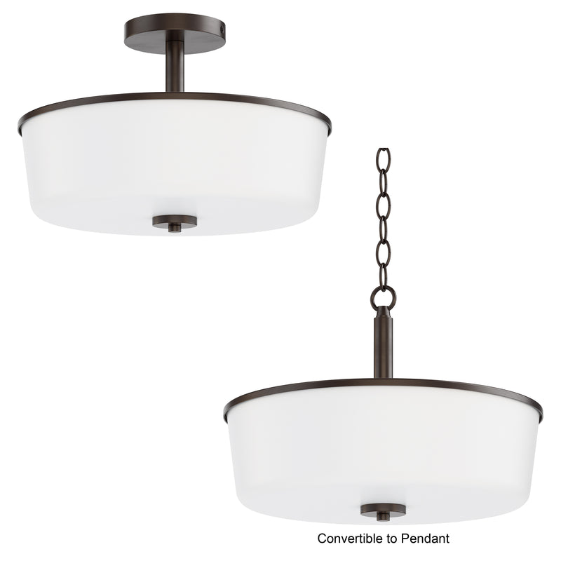 Maxim 5695WTOI Fuller 3 Light Semi Flush/Pendant Convertible | Oil Rubbed Bronze