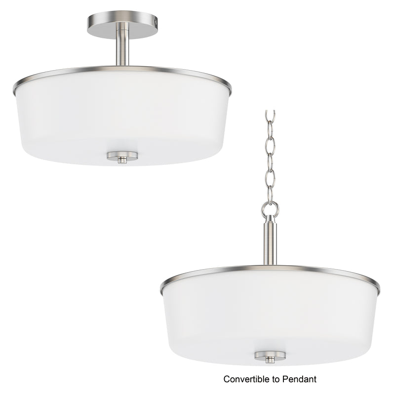 Maxim 5695WTSN Fuller 3 Light Semi Flush/Pendant Convertible | Satin Nickel