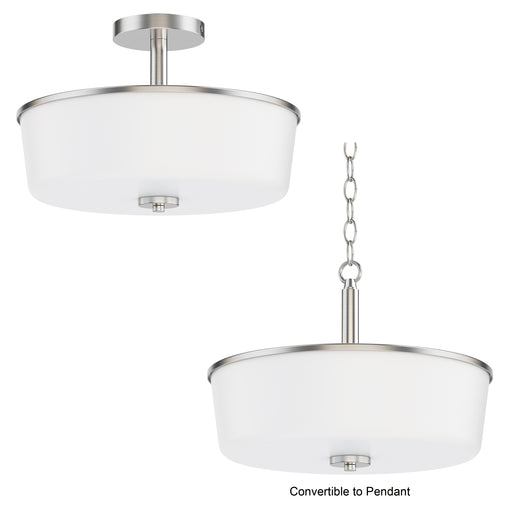 Maxim 5695WTSN Fuller 3 Light Semi Flush/Pendant Convertible | Satin Nickel