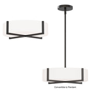 Maxim 57945WTBK Dexter 15" LED Flush MountPendant Convertibie | Black