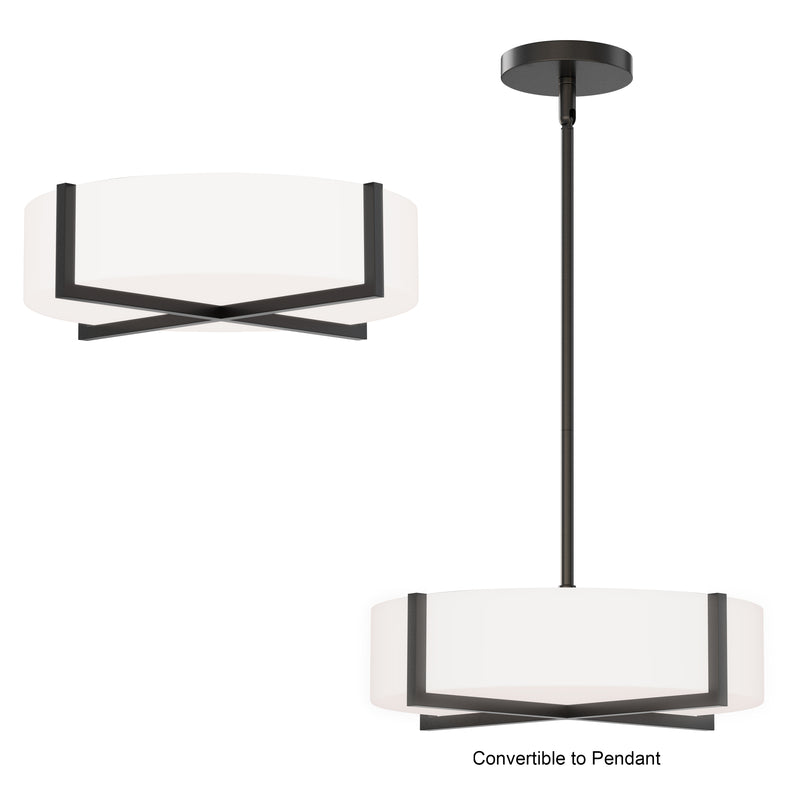 Maxim 57945WTBK Dexter 15" LED Flush MountPendant Convertibie | Black
