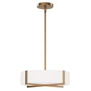 Maxim 57945WTNAB Dexter 15" LED Flush MountPendant Convertible | Natural Aged Brass