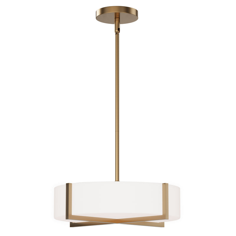 Maxim 57945WTNAB Dexter 15" LED Flush MountPendant Convertible | Natural Aged Brass