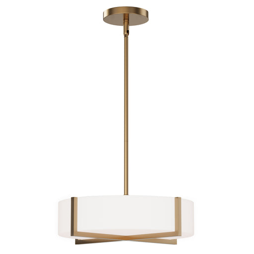 Maxim 57945WTNAB Dexter 15" LED Flush MountPendant Convertible | Natural Aged Brass