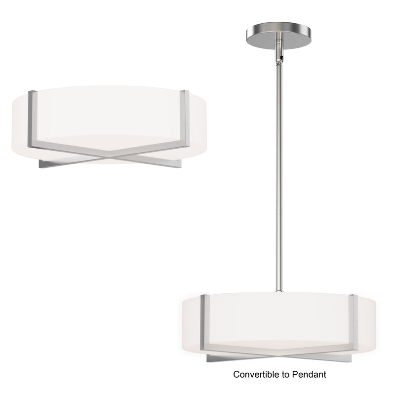 Maxim 57945WTSN Dexter 15" LED Flush MountPendant Convertibie | Satin Nickel