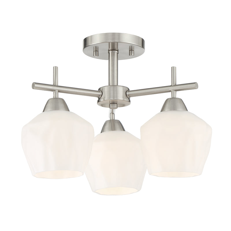 Minka Lavery Camrin 16" 3 Light Semi Flush Chandelier-Brushed Nickel
