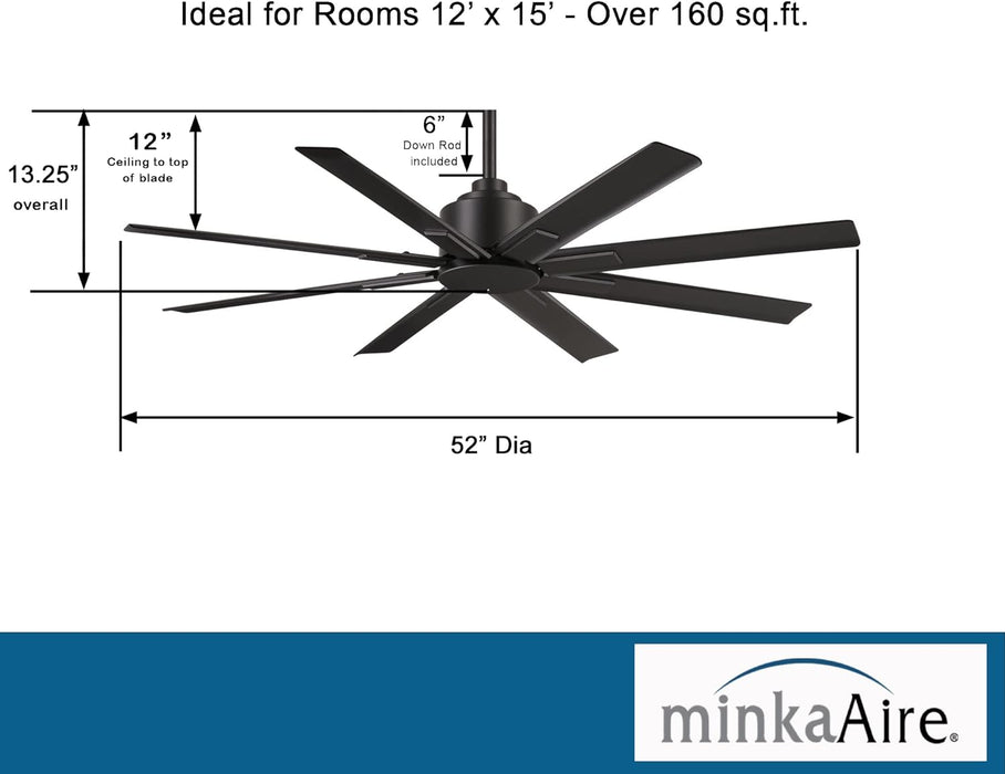 Minka Aire F896-52-CL Xtreme H2O 52" Outdoor Coal Ceiling Fan & Remote Control