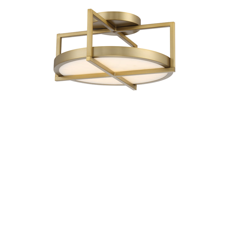 Minka Lavery Boada 14" LED Semi Flush Mount-Soft Brass - ALCOVE LIGHTING