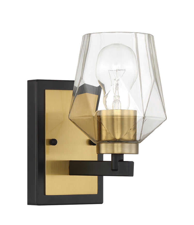 Craftmade 56901-FBSB Avante Grand 1 Light Wall Light Sconce -Flat Black/Satin Brass