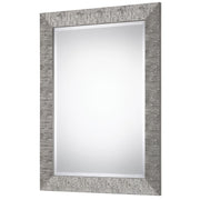 Vellor Metallic Silver Mirror | Classic Rectangle Engineered Wood Frame Bathroom Vanity Mirror Mounted Vertical or Horizontal (31 in. W x 41 in. H x 1 in. D)