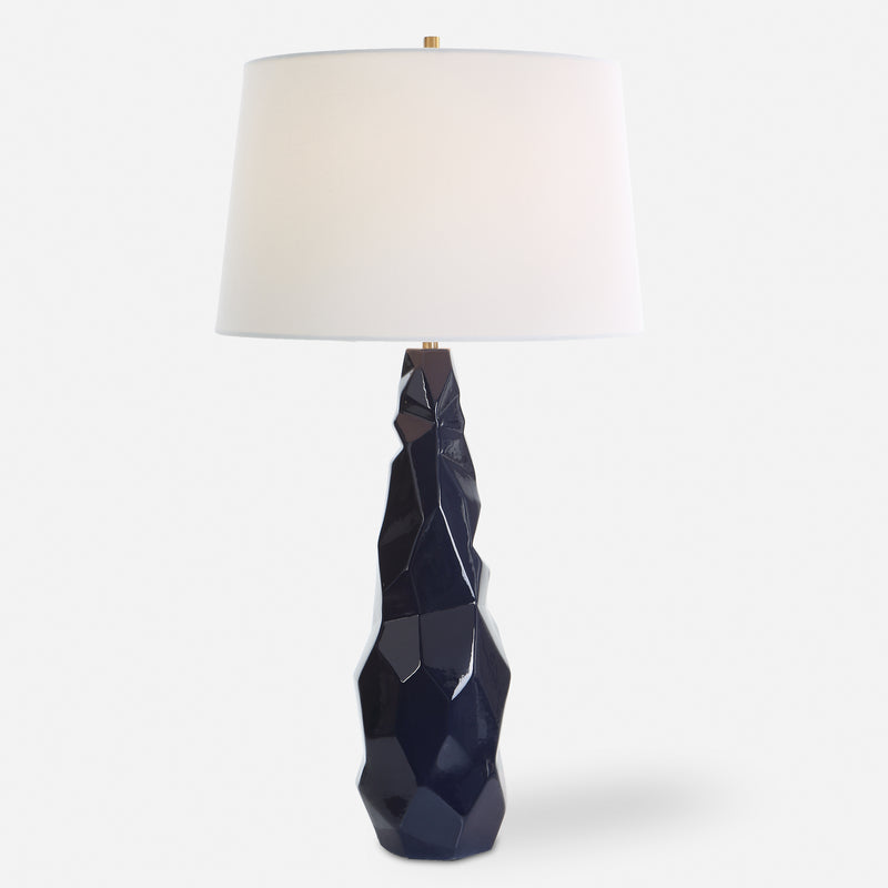 Uttermost Kavos Geometric Blue Table Lamp - ALCOVE LIGHTING