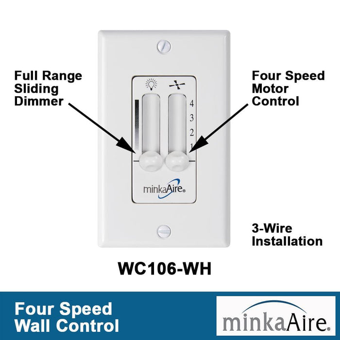 Minka Aire F521L-WHF Aluma 52" Flat White LED Ceiling Fan with Wall Control