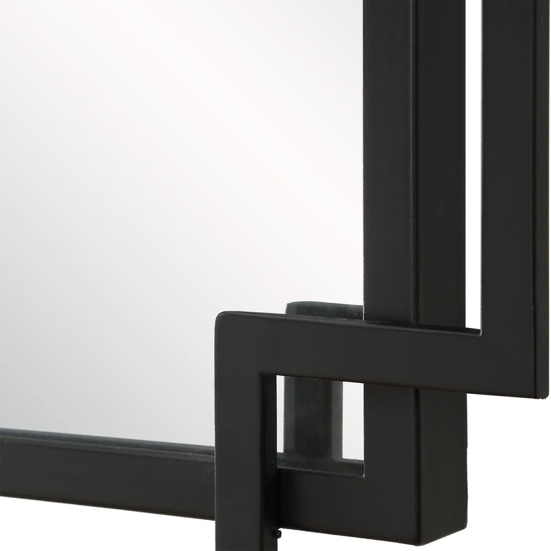 Dreska Matte Black Mirror | Modern Rectangle Iron Frame Bathroom Vanity Mirror Mounted Vertical or Horizontal (22 in. W x 34 in. H x 1 in. D)