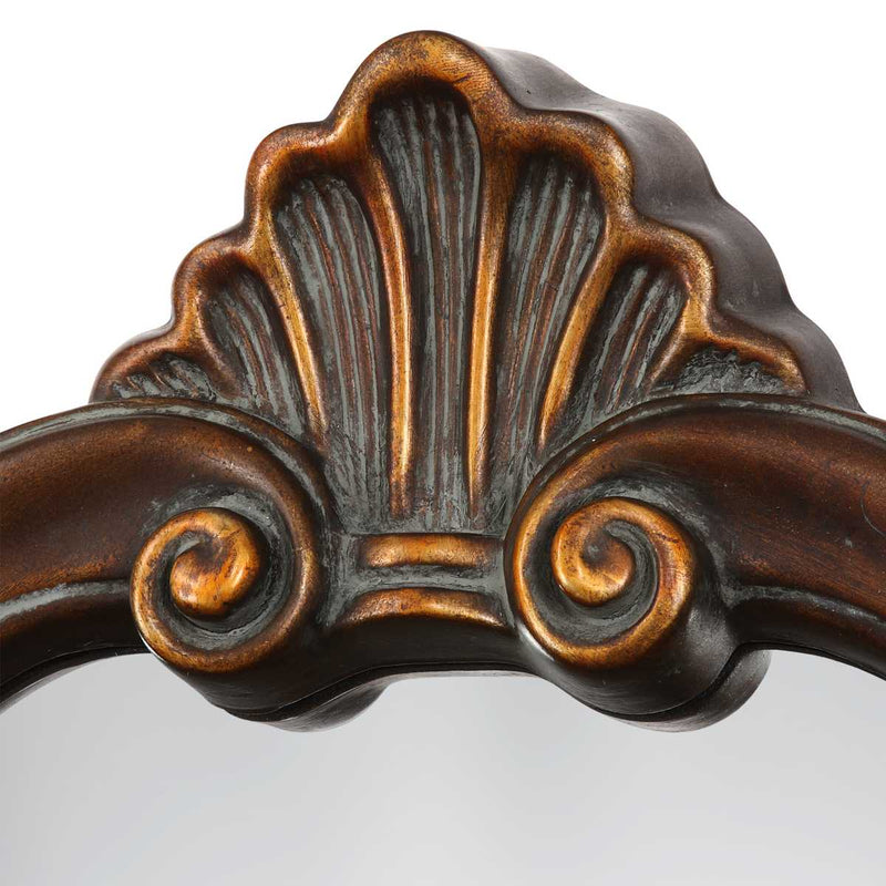 Avenel Distressed Bronze Mirror | Classic Ornate Engineered Polymer Frame Bathroom Vanity Mirror (26 in. W x 35 in. H x 2 in. D)