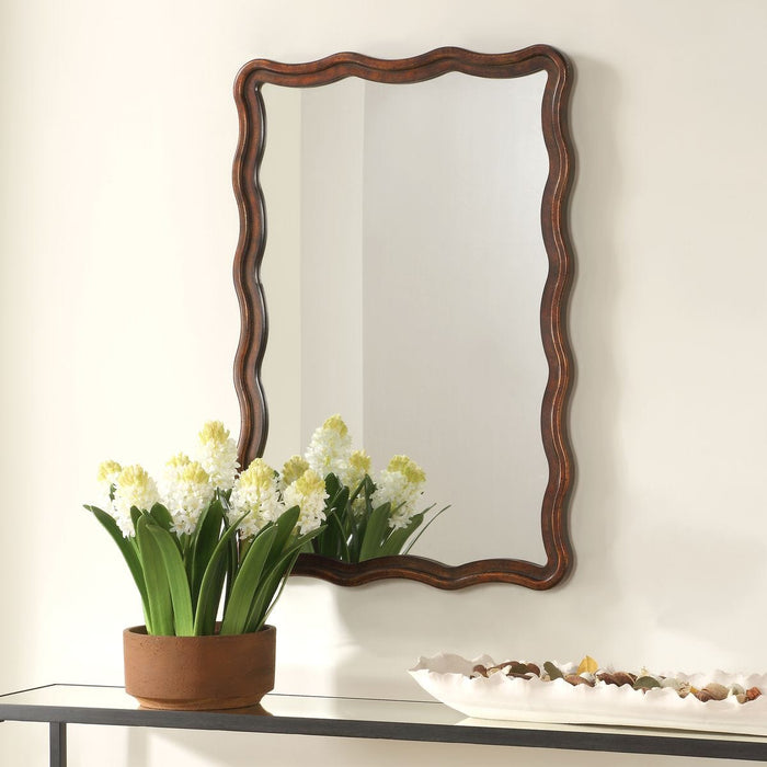 Whimora Antique Bronze Mirror | Modern Rectangle Engineered Wood Frame Bathroom Vanity Mirror (23 in. W x 33 in. H x 1 in. D)