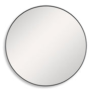 Arculo Satin Black Mirror | Modern Round Aluminum Frame Bathroom Vanity Mirror (34 in. W x 34 in. H x 2 in. D)