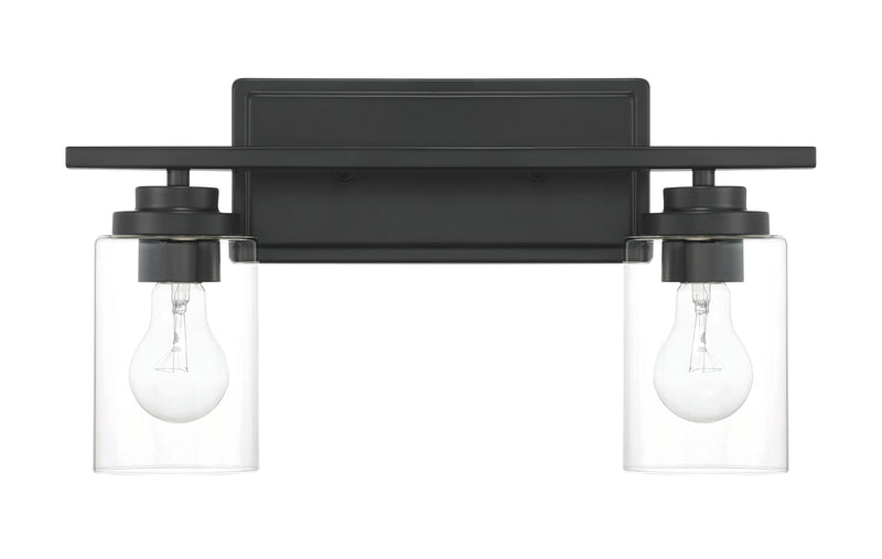 Craftmade 20417FB2 Clark 2 Light Bathroom Vanity Light -Flat Black