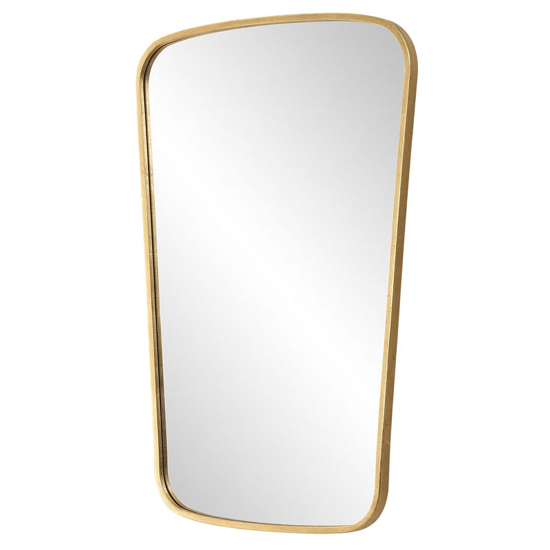 Zenval Gold Leaf Mirror | Modern Iron Frame Bathroom Vanity Mirror (22 in. W x 34 in. H x 1 in. D)