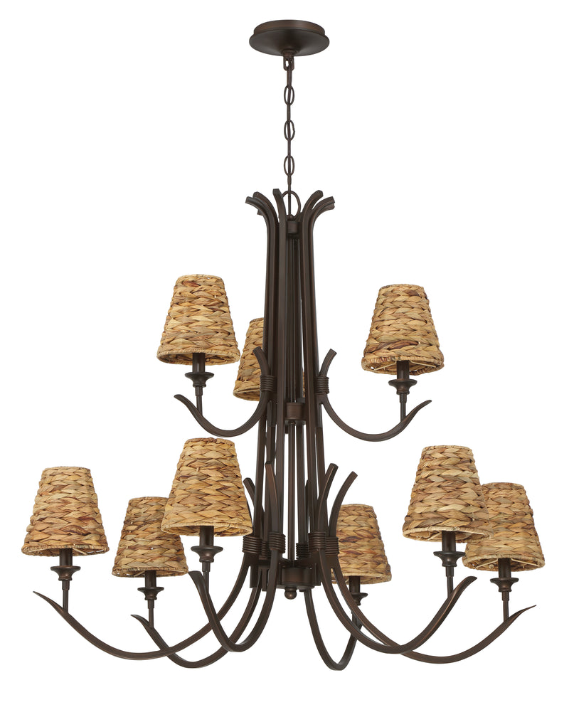 Craftmade 58329-ABZ Kokomo 9 Light Chandelier -Aged Bronze Brushed