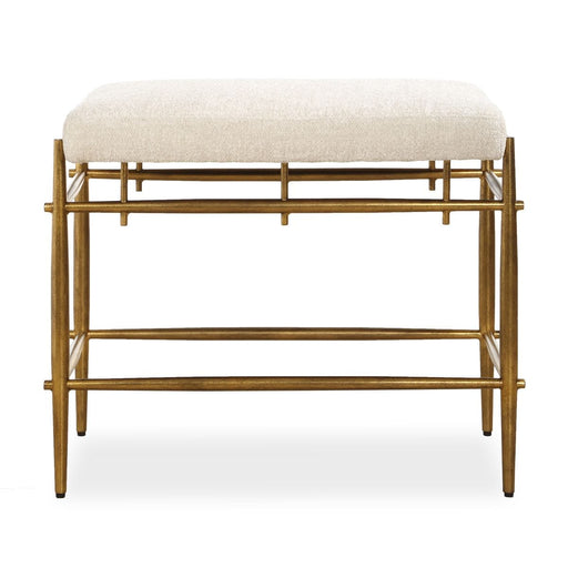 Uttermost 53039 Karleen Plush White Small Brass Bench
