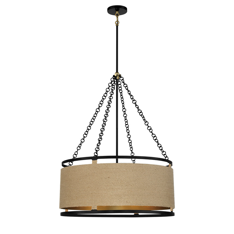 Minka Lavery Windward Passage 6 Light Pendant-Coal And Soft Brass