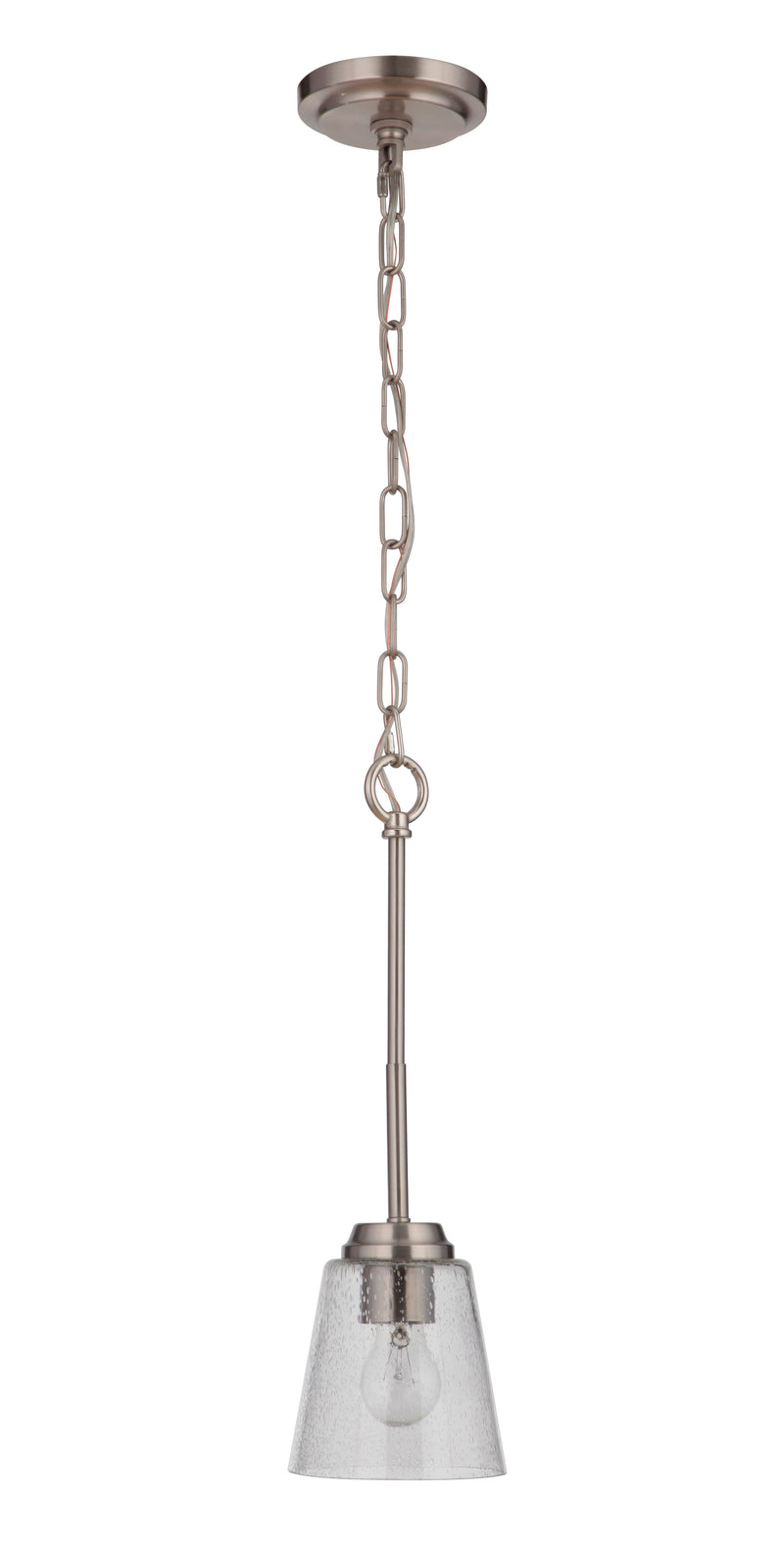 Craftmade 50291-BNK Tyler 1 Light Mini Pendant -Brushed Polished Nickel