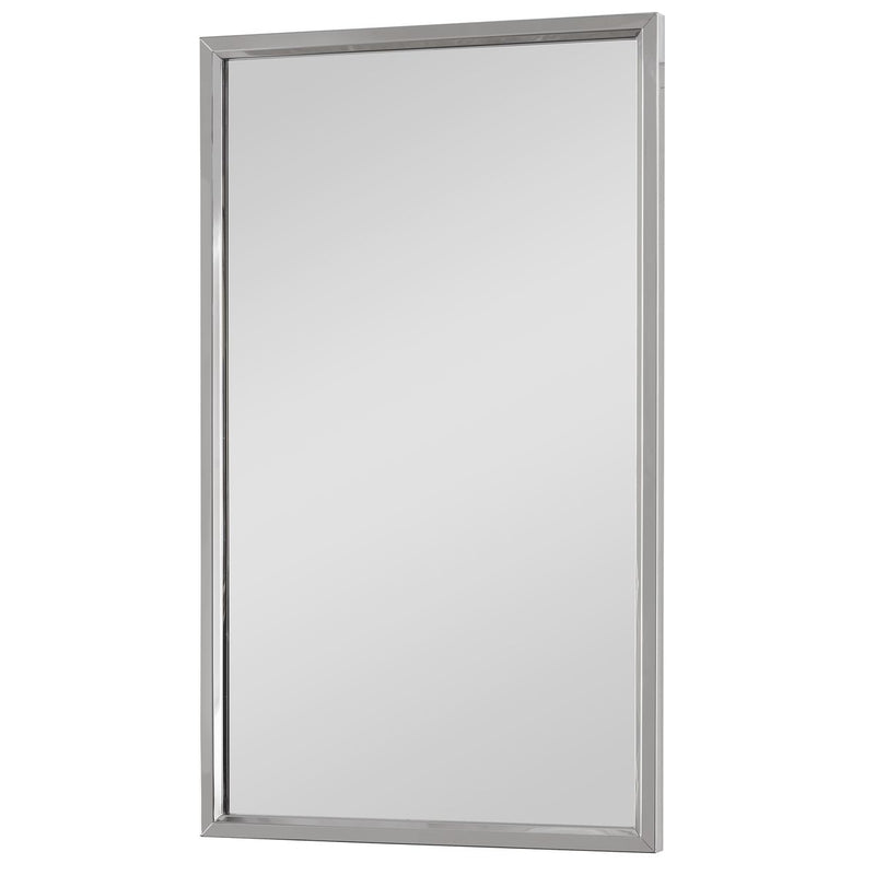 Altivus Stainless Steel Mirror | Modern Rectangle Steel Frame Bathroom Vanity Mirror (18 in. W x 30 in. H x 1 in. D)