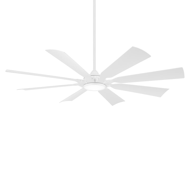 Minka Aire Future F756L-WHF 65-Inch Wet LED Outdoor Ceiling Fan in Flat White with Remote