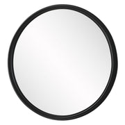 Velra Matte Black Mirror | Modern Round Engineered Polymer Frame Bathroom Vanity Mirror (32 in. W x 32 in. H x 2 in. D)