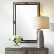 Rovek Distressed Gunmetal Mirror | Modern Rectangle Iron Frame Bathroom Vanity Mirror Mounted Vertical or Horizontal (24 in. W x 36 in. H x 1 in. D)