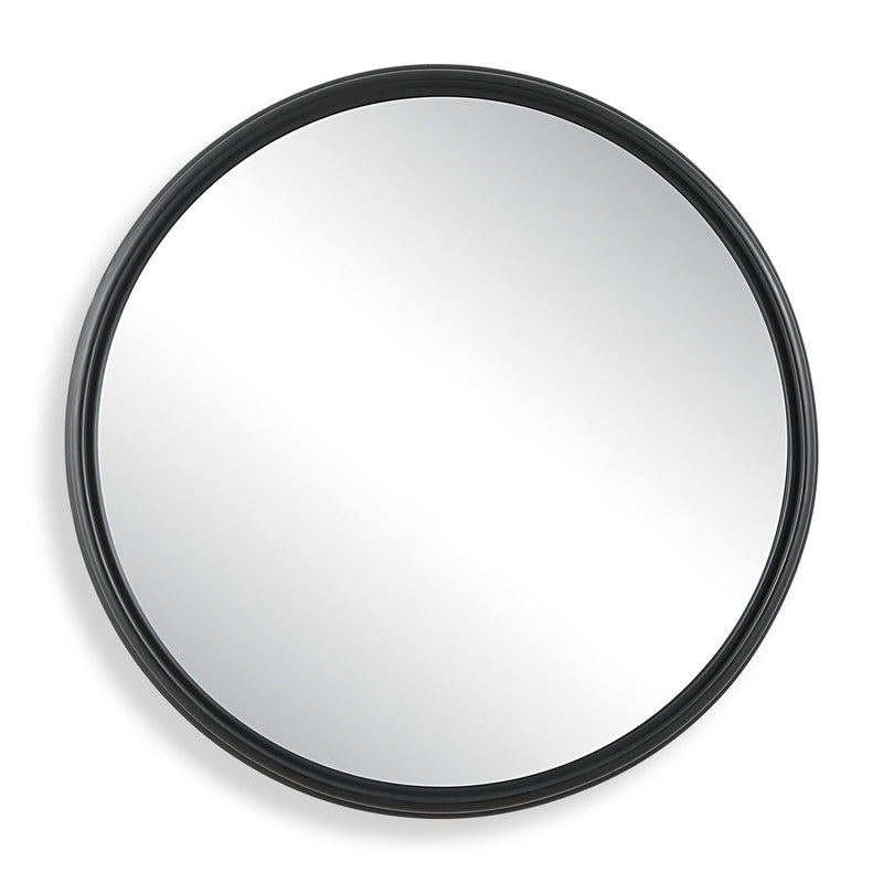 Velra Matte Black Mirror | Modern Round Engineered Polymer Frame Bathroom Vanity Mirror (32 in. W x 32 in. H x 2 in. D)