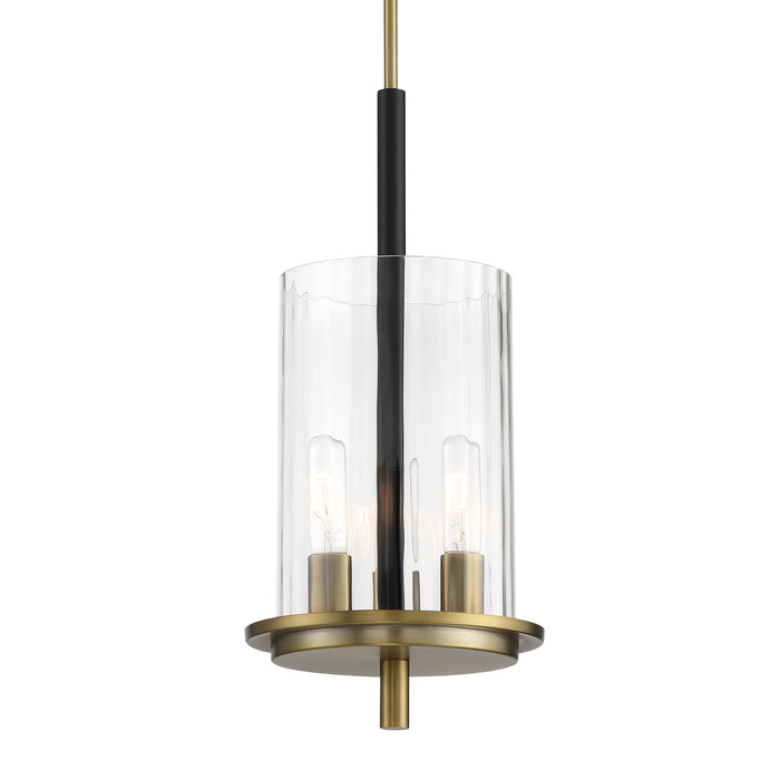 Minka Lavery Baldwin Park 3 Light Pendant-Coal And Soft Brass