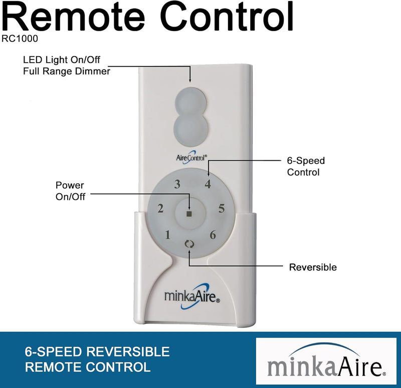 Minka Aire Skymaster F767L-SBR/WHF 65-Inch LED Ceiling Fan in Soft Brass with Remote