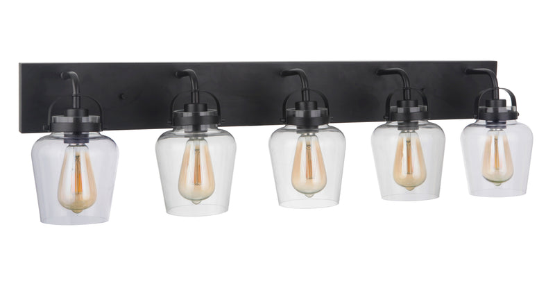 Craftmade 53505-FB Trystan 5 Light Bathroom Vanity Light -Flat Black
