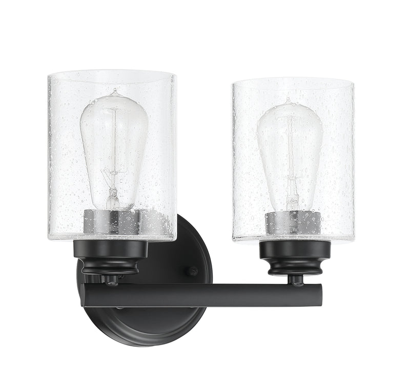 Craftmade 50502-FB Bolden 2 Light Bathroom Vanity Light -Flat Black