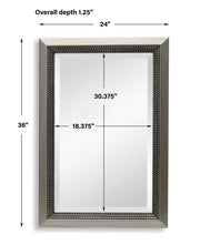 Vossa Warm Silver Mirror | Modern Rectangle Polystyrene Frame Bathroom Vanity Mirror Mounted Vertical or Horizontal (24 in. W x 36 in. H x 1 in. D)