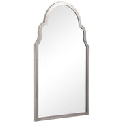 Abbey Silver Leaf Mirror | Modern Arch Iron Frame Bathroom Vanity Mirror (21 in. W x 37 in. H x 1 in. D)