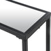 Tivlo Console Table | Satin Black with Mirrored Top and Tempered Glass Bottom (56 in. W x 30 in. H x 8 in. D)