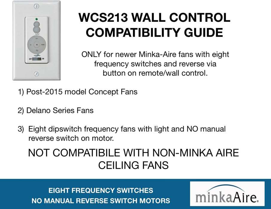 Minka Aire WCS212 Wall Control with Full Function Ceiling Fan Aire Control