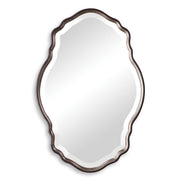Lunava Antique Silver Champagne Mirror | Modern Oval Engineered Wood Frame Bathroom Vanity Mirror Mounted Vertical or Horizontal (22 in. W x 33 in. H x 1 in. D)