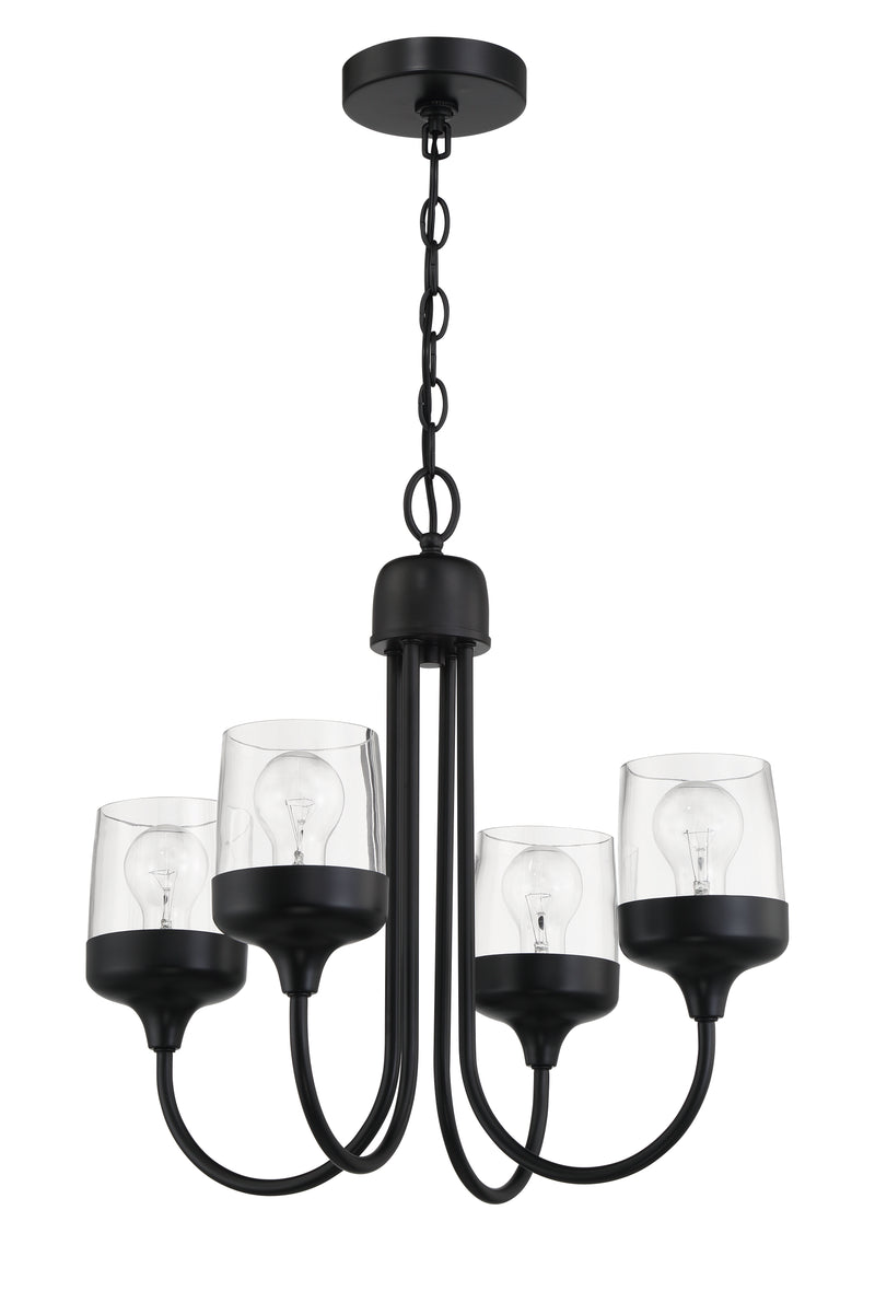 Craftmade 58124-FB Wrenn 4 Light Chandelier -Flat Black