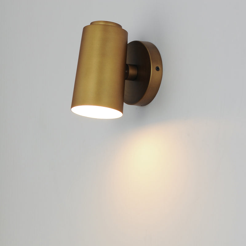 Maxim 62001NAB SpotLight Outdoor LED Sconce Cylinder | Natural Aged Brass