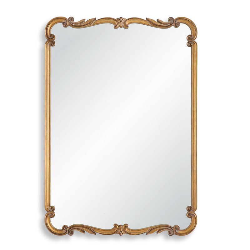 Galentra Antique Gold Mirror | Classic Ornate Rectangle Engineered Wood Frame Bathroom Vanity Mirror Mounted Vertical or Horizontal (22 in. W x 32 in. H x 1 in. D)