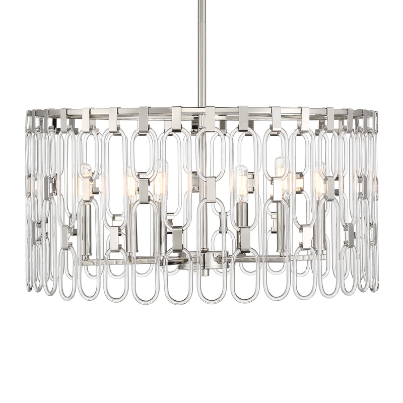 George Kovacs P5386-613 Charming 6 Light Pendant Light -Polished Nickel
