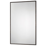 Linea Oil Rubbed Bronze Mirror | Modern Rectangle Metal Frame Bathroom Vanity Mirror Mounted Vertical or Horizontal (24 in. W x 36 in. H x 1 in. D)