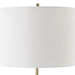 Skylen Black Modern Metal Table Lamp with Off White Linen Shade (28" H Lamp with 11" H x 15" W Shade)