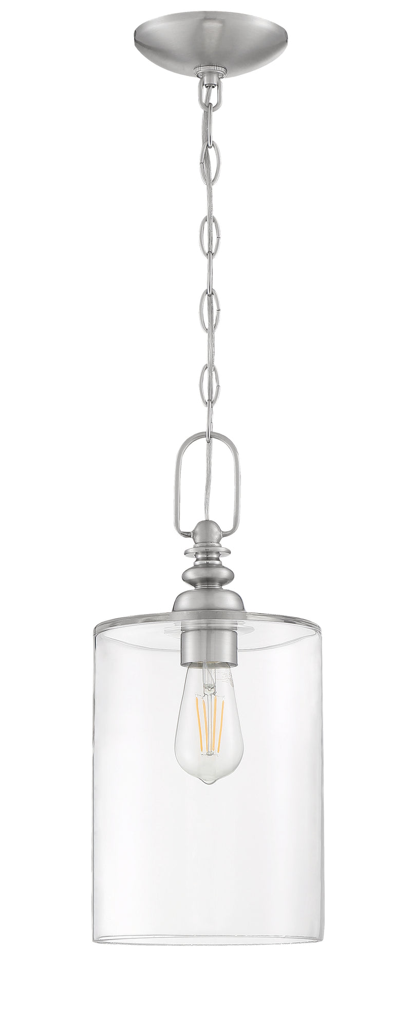 Craftmade 49891-BNK-C Dardyn 1 Light Mini Pendant -Brushed Polished Nickel (Clear Glass)