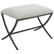 Uttermost Brisby Gray Fabric Small Bench - ALCOVE LIGHTING